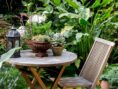 Simple, green, and most importantly, relaxing small outdoor apartment space.