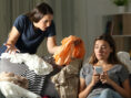 Angry girl confronts her messy roommate.